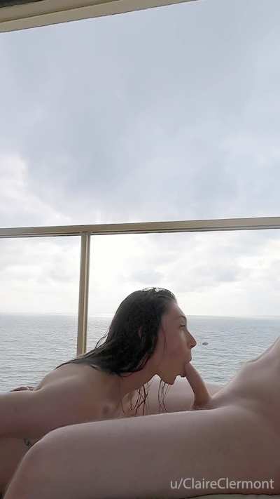 Hands free blowjob from soft to hard