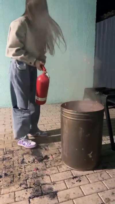 Spray a fire extinguisher directly into the barrel