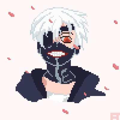 Kaneki from Tokyo Ghoul!~ I remade it from a drawing I made 4 years ago and decided to make a pixel art version. by piepzeru