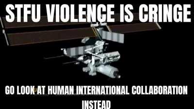 Humanity's future is of collaboration, not violence