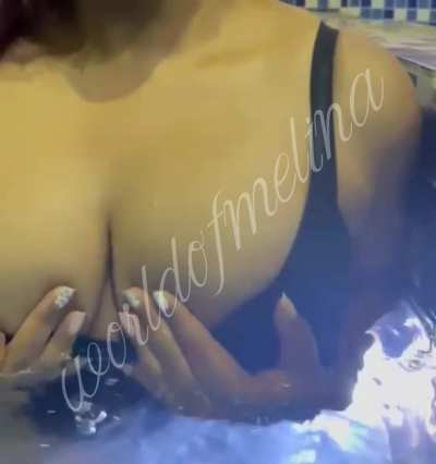 Pool side temptation, melons are squeezed in water