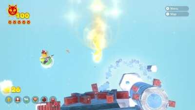 Getting 255 coins with a Lucky Cat Bell by springing off of Crisp Climb Castle. I believe this is the highest point of the game but could still probably be optimized by a few coins.