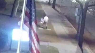 To kick down a campaign sign