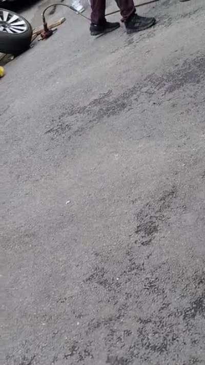 Using a torch to mount a race tire