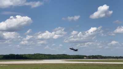 F-35 Hovering Behind the Blue Angels then Performing a STVOL Takeoff at MCAS Beaufort