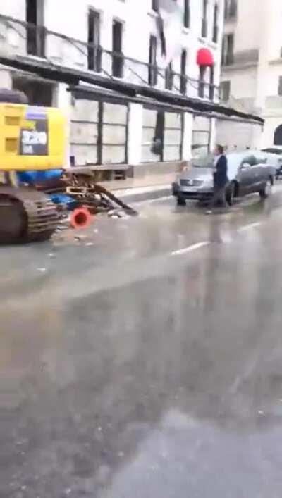 concrete retaining wall failure allows a hill landslide