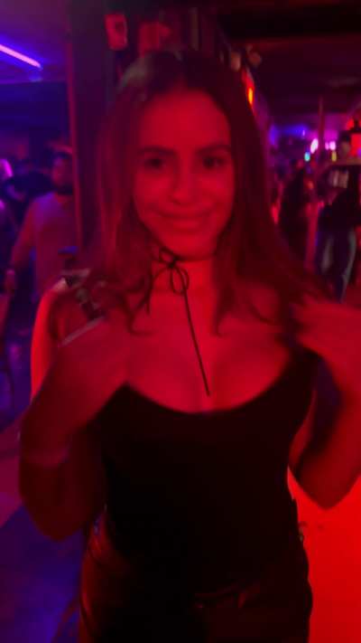 Tits out in the club