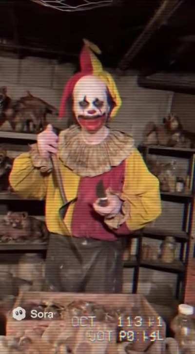 Creepy taxidermy clown