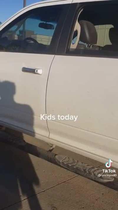 I thought he was petting a dog or sumpthin’