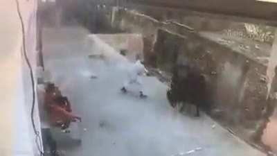 Old man learnt the lesson of not disturbing Bull in a hard way