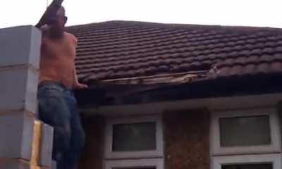 Destroying a wasp nest without special protection ... What bad can happen?