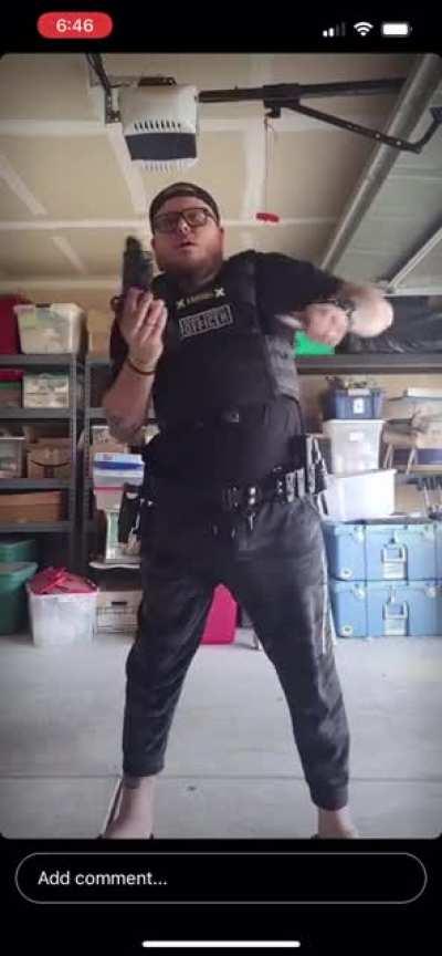 He’s a security guard at a club.