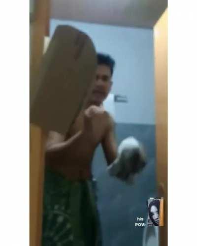 He might need to take a shower again.