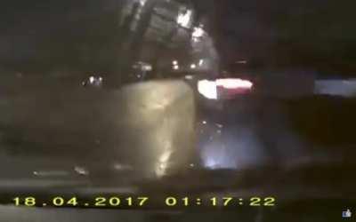 Russia: Car gets destroyed after crash