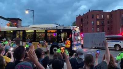 NYPD arrests protestors, bus driver refuses to drive, bus union agrees and all bus drivers refuse to drive for NYPD