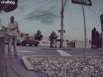 Car cam captured this man that got out of his truck to unplug a charging Tesla