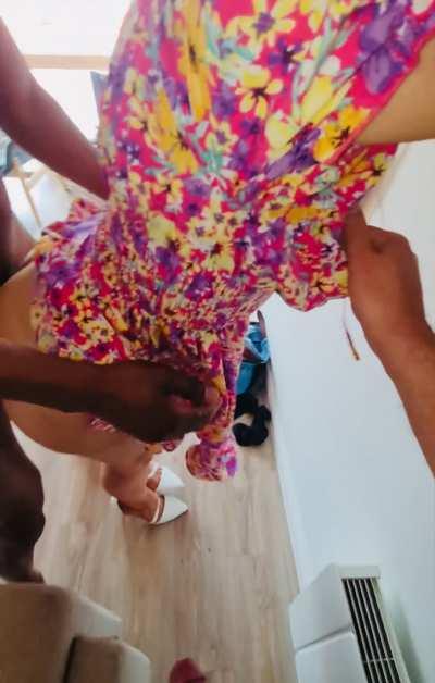 39yrold teacher and hotwife slut. i came home from work and hubby surprised with a nice black cock, he bent me over, pulled my dress up and fucked me real good.. poor hubby could only watch and stroke