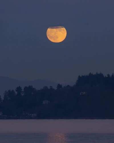 November’s Beaver Moon rising over Puget Sound