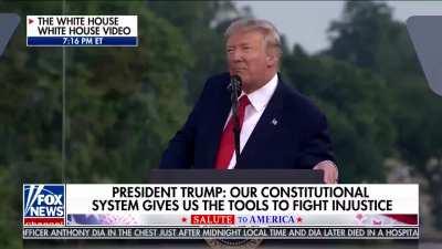 Trump delivers a swift and sweeping sentence like nobody's ever seen anything happen.