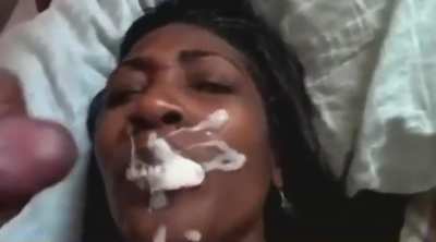 She loves a thick nut on her face