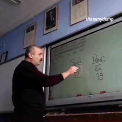 Our math teacher and the class were trying so hard to find the correct anwer for a question and it finally happened.