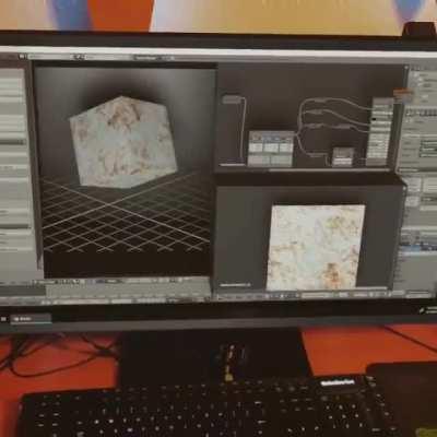 Blender on a 3D monitor