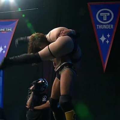 Thunder Rosa grabs and fingers Gigi Dolin's Fat Ass