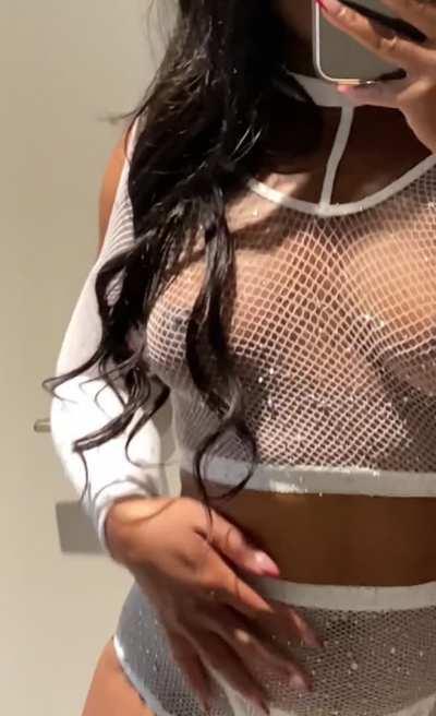 In all white fishnet princess