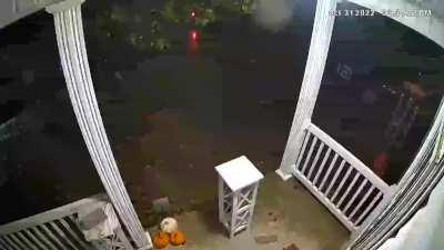 Only a few trick or treaters into the night, they even stole my candy bucket