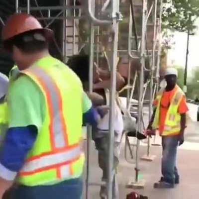 What construction workers do to a thief
