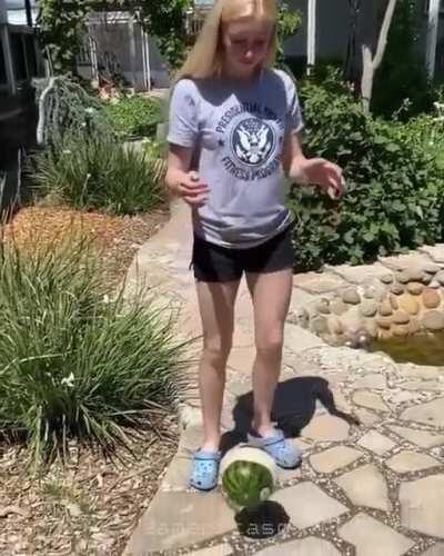 Smashing the melon on ground?
