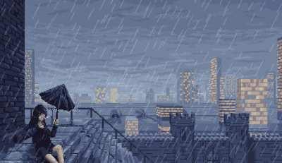 A smoking break in the rain