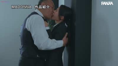 Locking the door behind is a precaution I take every time I enter the Boss's office! ~ Ayaka Mutou in JUQ-808