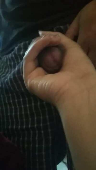 She likes smelling my cock.