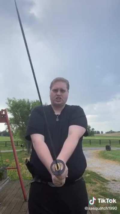 Don’t Mess With This Guy, His Sword Is Curved Backwards