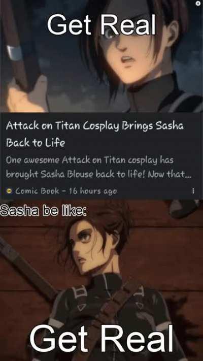 Mfw Levi doesn't dress as hange to bring her back smh. Think midget, Think!