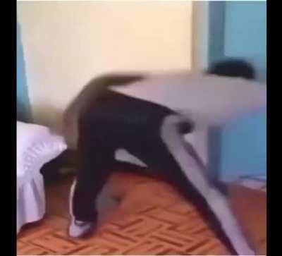 getting chased by a heavily armored unmanned security combat tank be like