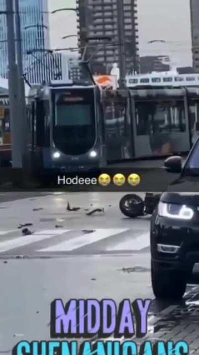 Why driving a scooter when u can run faster