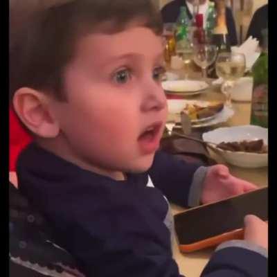 A purely Russian wedding vibe with Little Big in the background. A child's face is priceless!