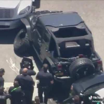 Jeep driver is convinced his Jeep is a tank