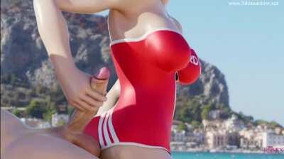 Tracer beach handjob (Gamingarzia)