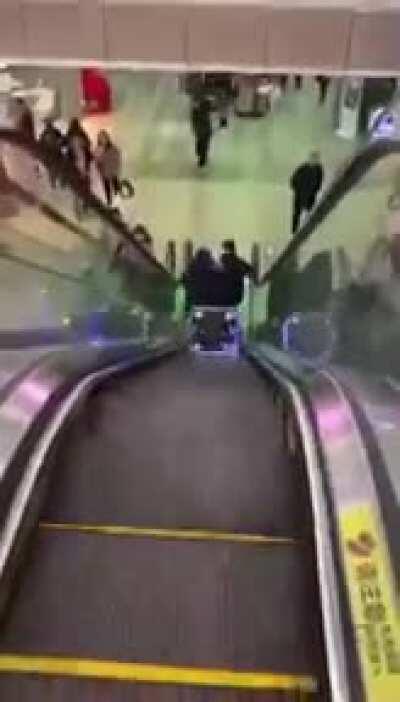WCGR having a robot go down an escalator