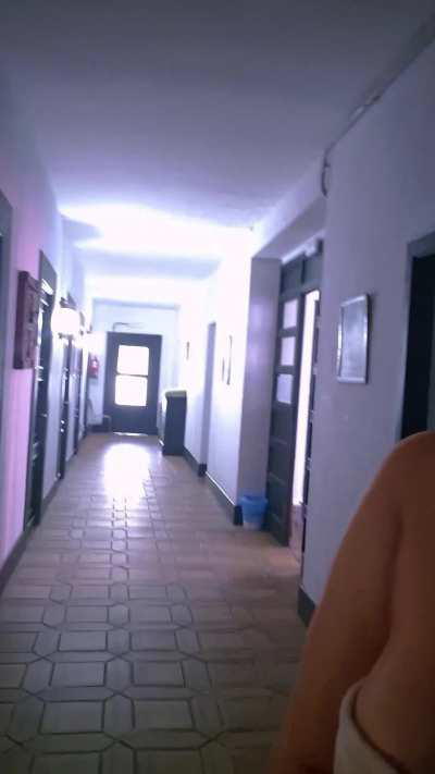 (f) at a Cabin lodge 