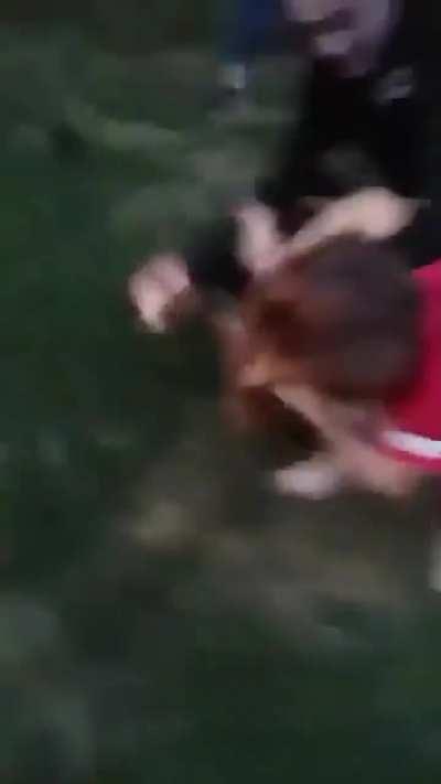 Titty popping and out. Decent fight