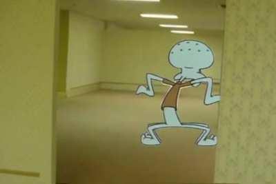 man squidward got to level 0 of the backrooms
