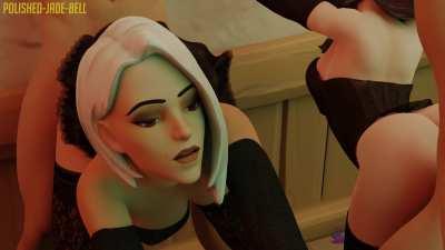 Dva and Ashe Costumed Up And Doggystyled