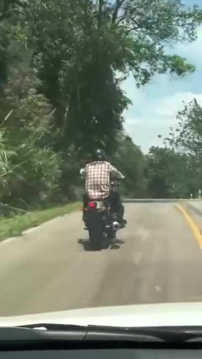 To attack a dude on a motorbike