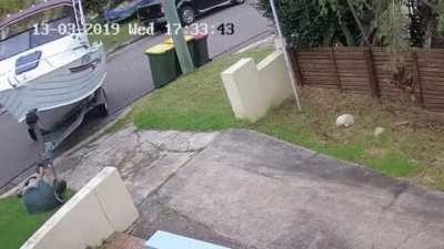 Trying to hitch the boat up to the car