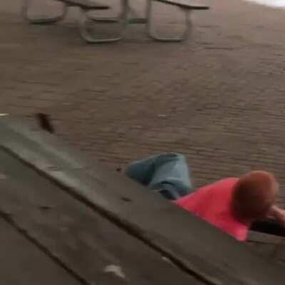 He even spreads his legs