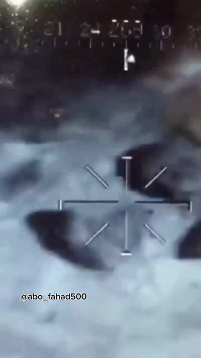 Saudi Apache targets Houthi hiding behind rock. yemen sadaa